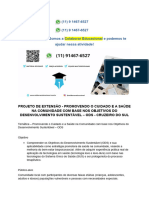 Projeto de Extensão - Promovendo o Cuidado e A Saúde Na Comunidade Com Base Nos Objetivos Do Desenvolvimento Sustentável - Ods - Cruzeiro Do Sul