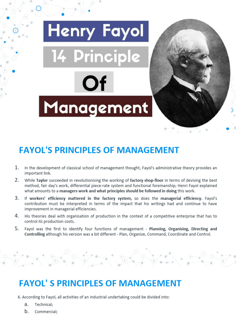 Fayol Principles | PDF | Division Of Labour | Employment