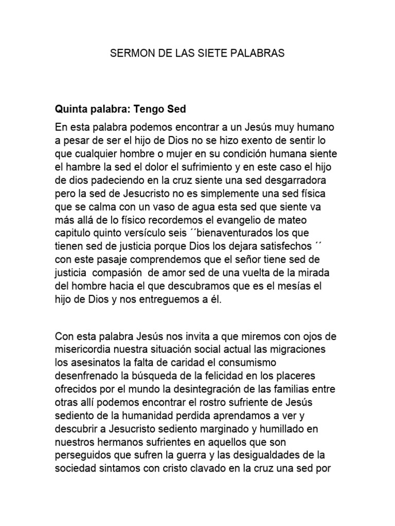 Sermon De Las Siete Palabras Pdf