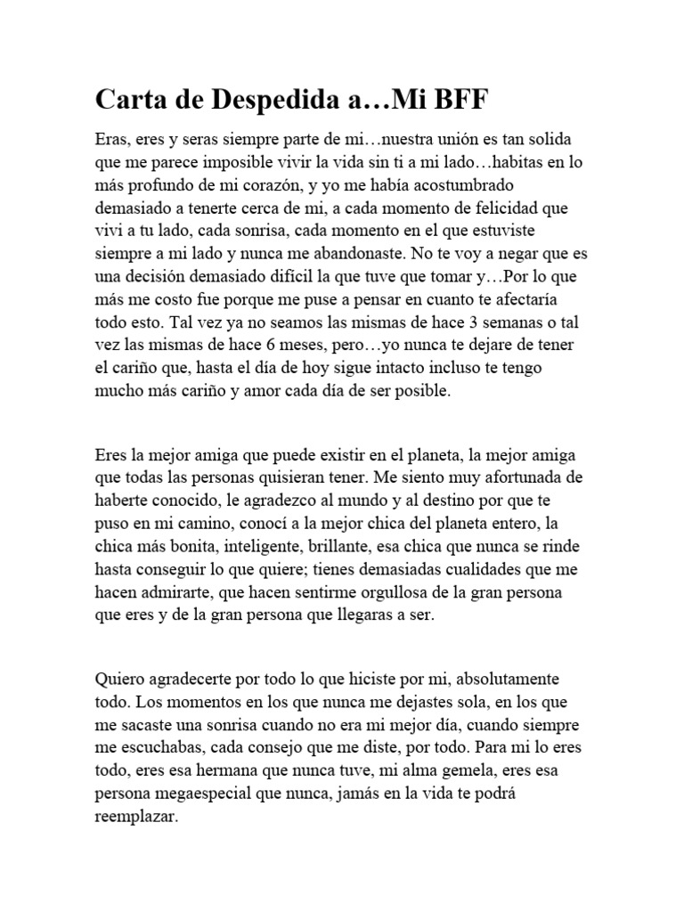 Carta de Despedida A | PDF