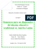 (C) Diagnóstico Del Sistema Educativo Tradicional en América Latina