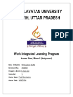 Mangalayatan University Aligarh, Uttar Pradesh: Work Integrated Learning Program