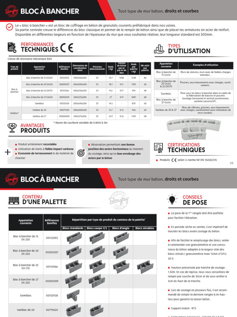 Bloc à Bancher Caractéristiques et Utilisations PDF Béton Génie — free download