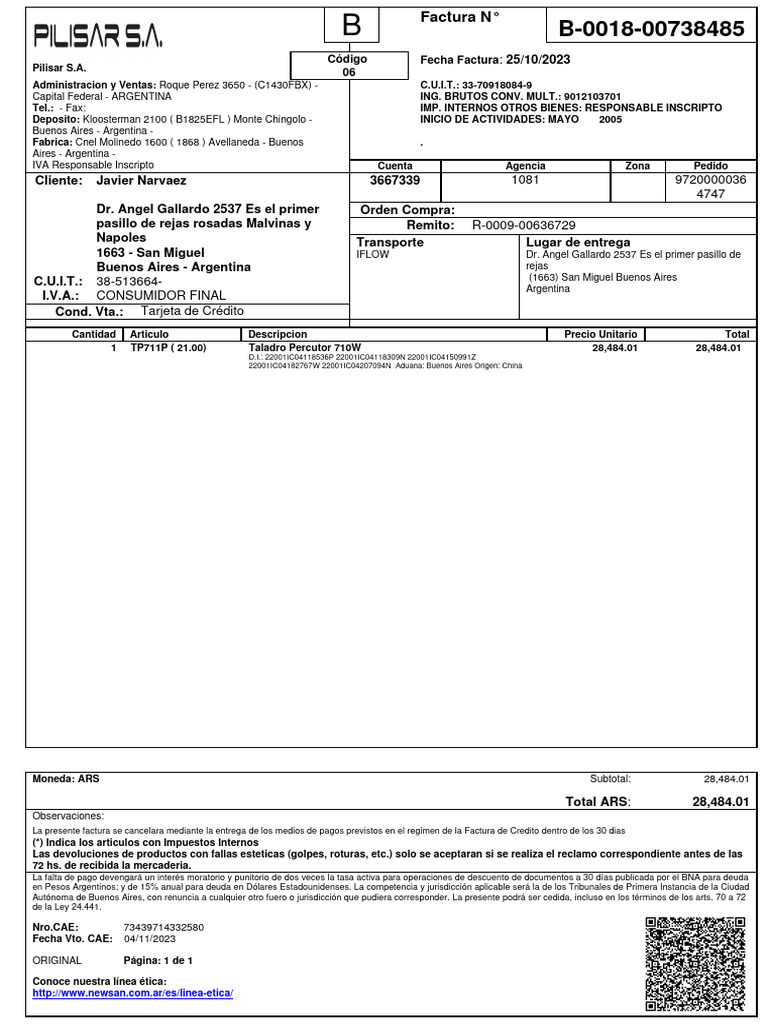 Invoices | PDF | Buenos Aires | Factura