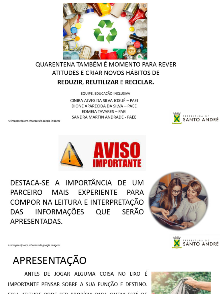 Reduzir Reutilizar e Reciclar | PDF | Desperdício | Plástico
