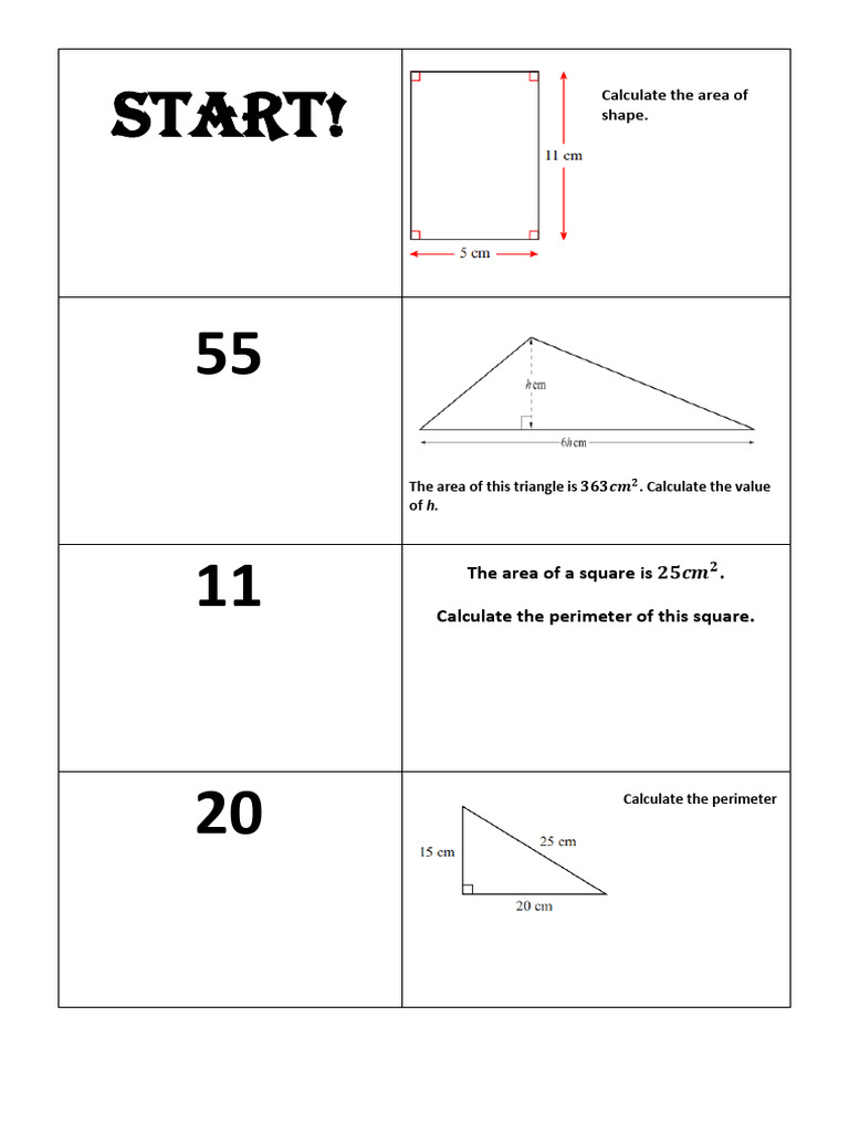 Geometry: Area and Perimeter Calculations | PDF | Teaching Methods ...