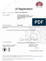 Certificate of Registration: Quality Management System - Iso 13485:2016