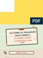 Week 3 Patterns of Paragraph Classification