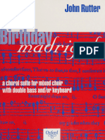 Birthday Madrigals: A Choral Suite For Mixed Choir With Double Bass and - or Keyboard