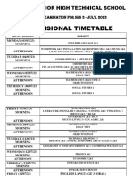 Provisional Timetable: Obuasi Senior High Technical School