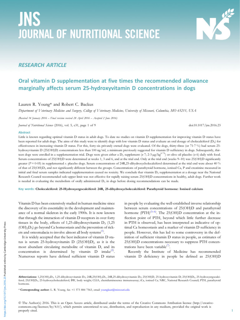 Oral Vitamin D Supplementation at Five Times The Allowance
