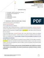 Resumo - Direito Civil - Aula 01 A 03 - Parte Geral - Pessoas