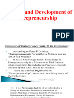 Evolution & Develpoment of Entrepreneurship