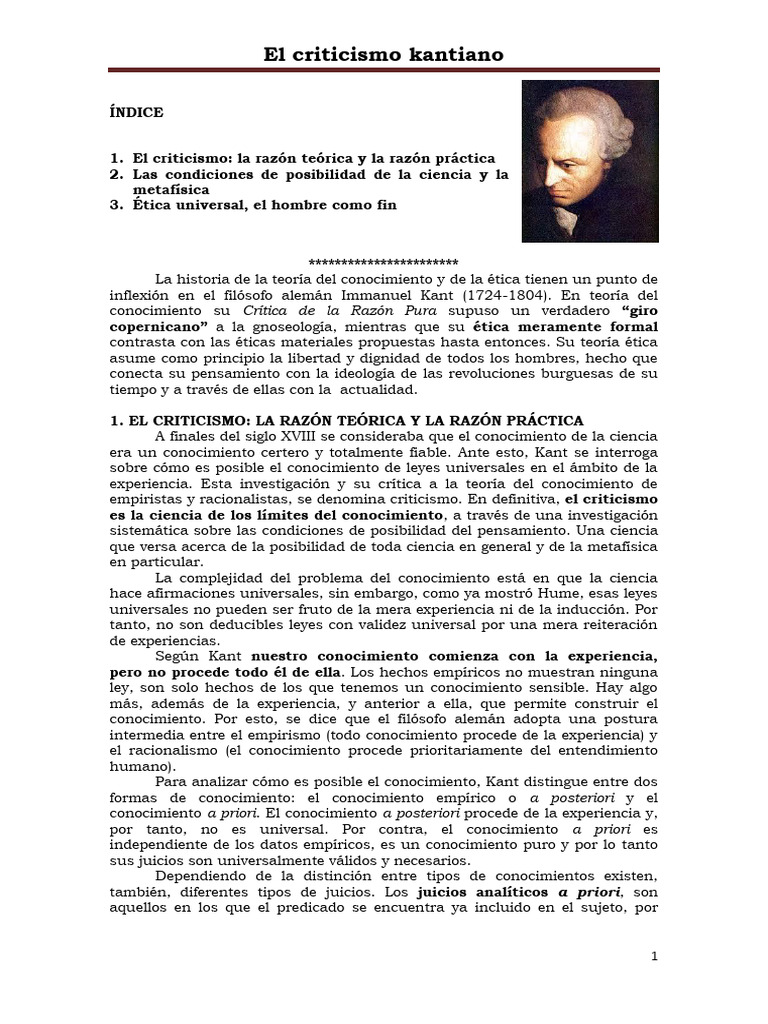 6 - Kant | PDF | Immanuel Kant | A priori y a posteriori
