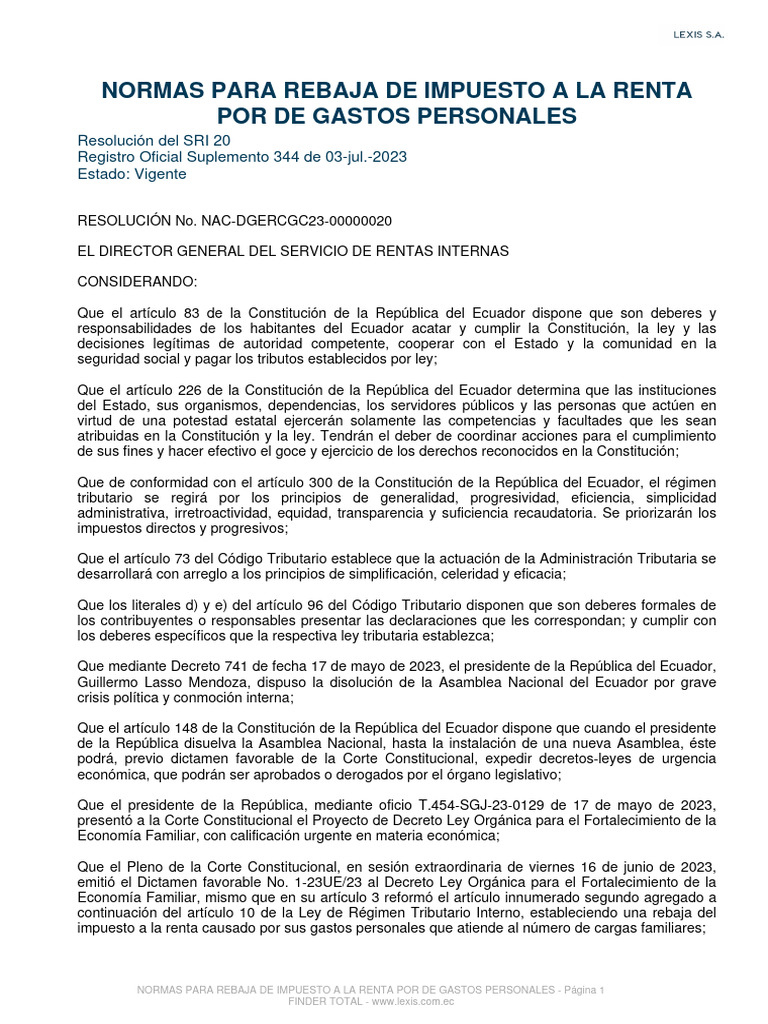 Reglas para Rebaja de Impuesto a la Renta | PDF