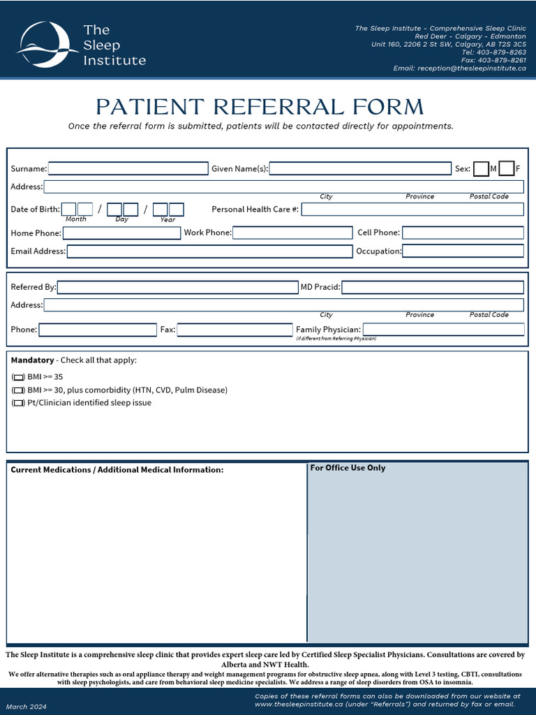 TSI - Patient Referral Form | PDF
