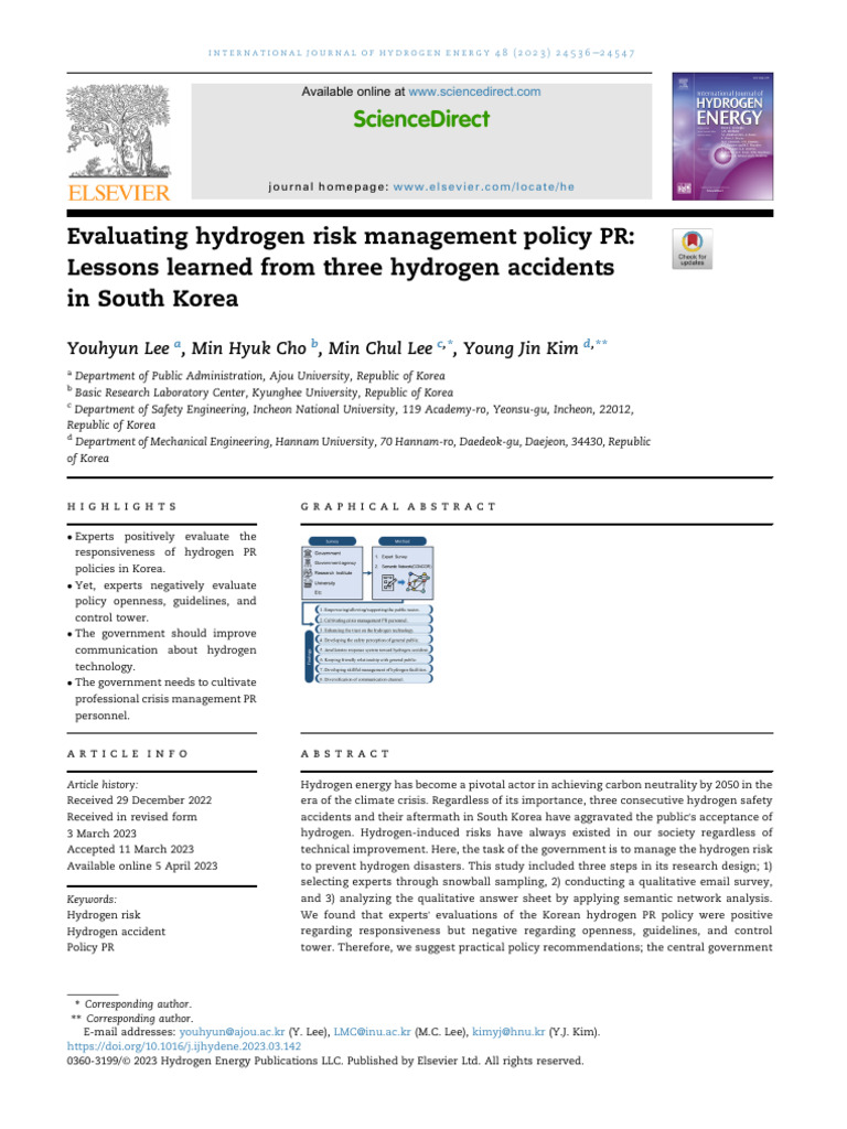 Hydrogen Risk Management in South Korea | PDF | Risk | Questionnaire