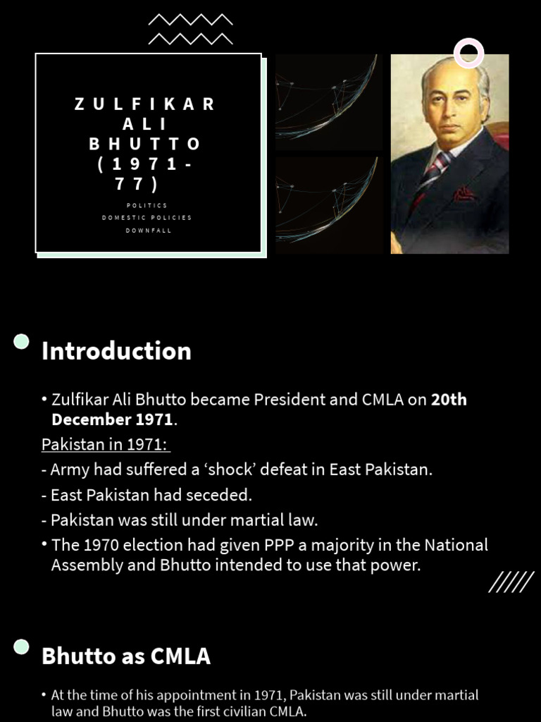 Bhutto's Domestic Policies and Reforms | PDF | Zulfikar Ali Bhutto