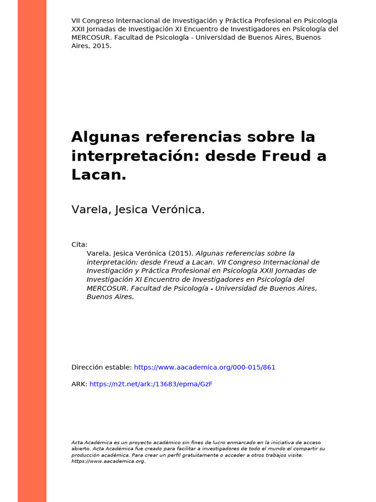 Interpretación: De Freud a Lacan | PDF | Jacques Lacan | Sigmund Freud