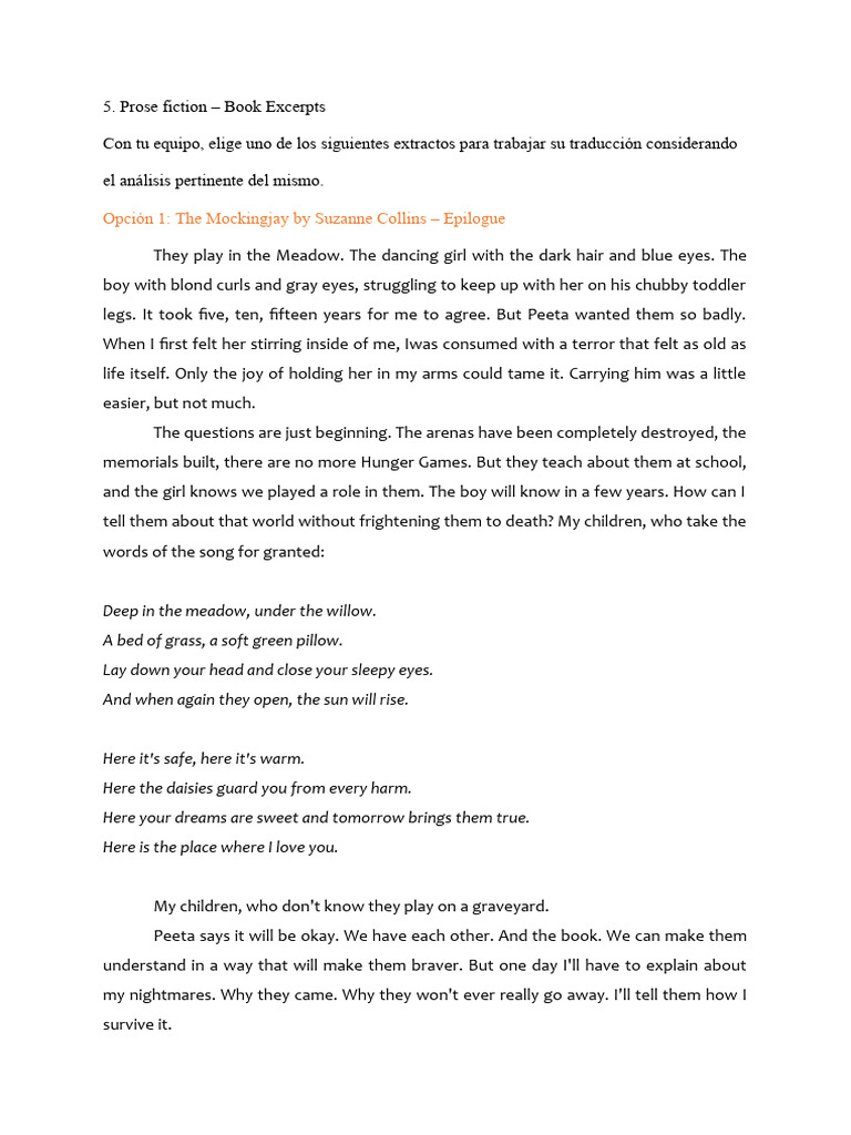 Prose Fiction - Book Excerpts | PDF | Young Adult