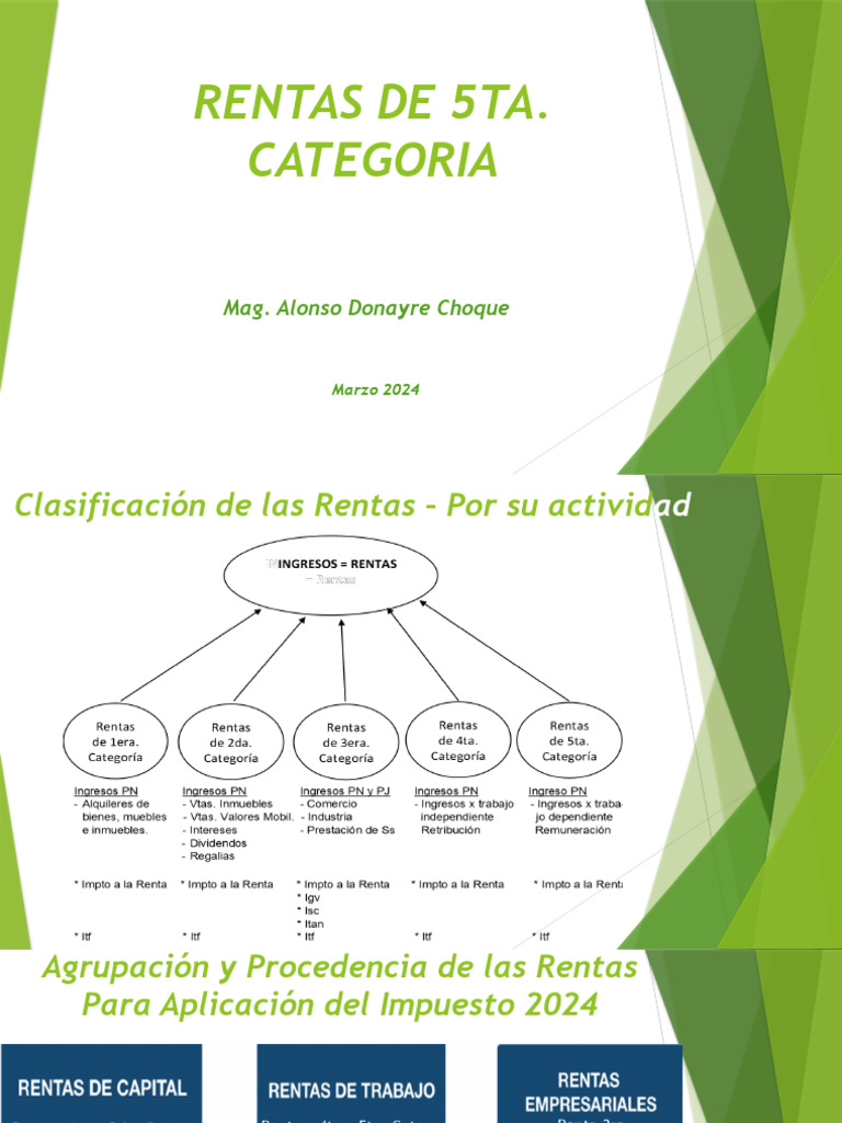 Impuesto a la Renta 5ta Categoría 2024 | PDF | Salario | Impuesto sobre ...