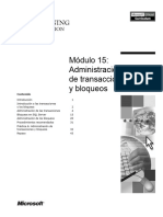 Módulo 15: Administración de Transacciones y Bloqueos: Contenido