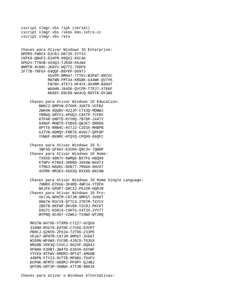 Windows 10 Activation Keys List | PDF | Microsoft Windows | Hyper V