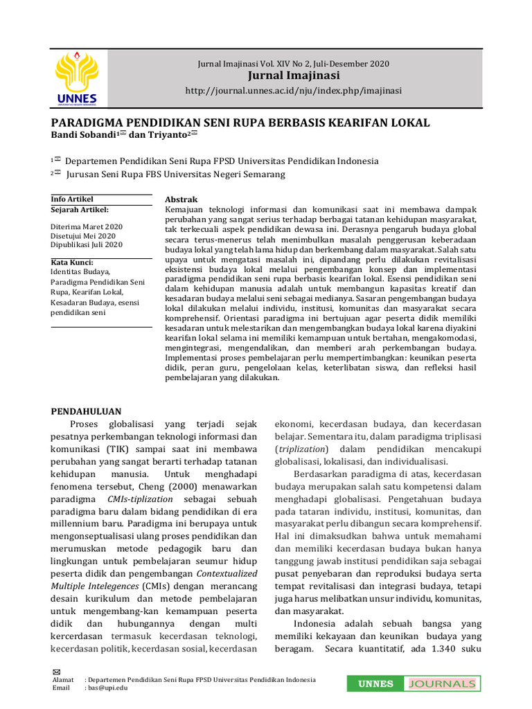 Pendidikan Seni Rupa dan Kearifan Lokal | PDF
