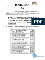 Remuneraciones - Comunicado #003-2023 - #De Cuenta 2023