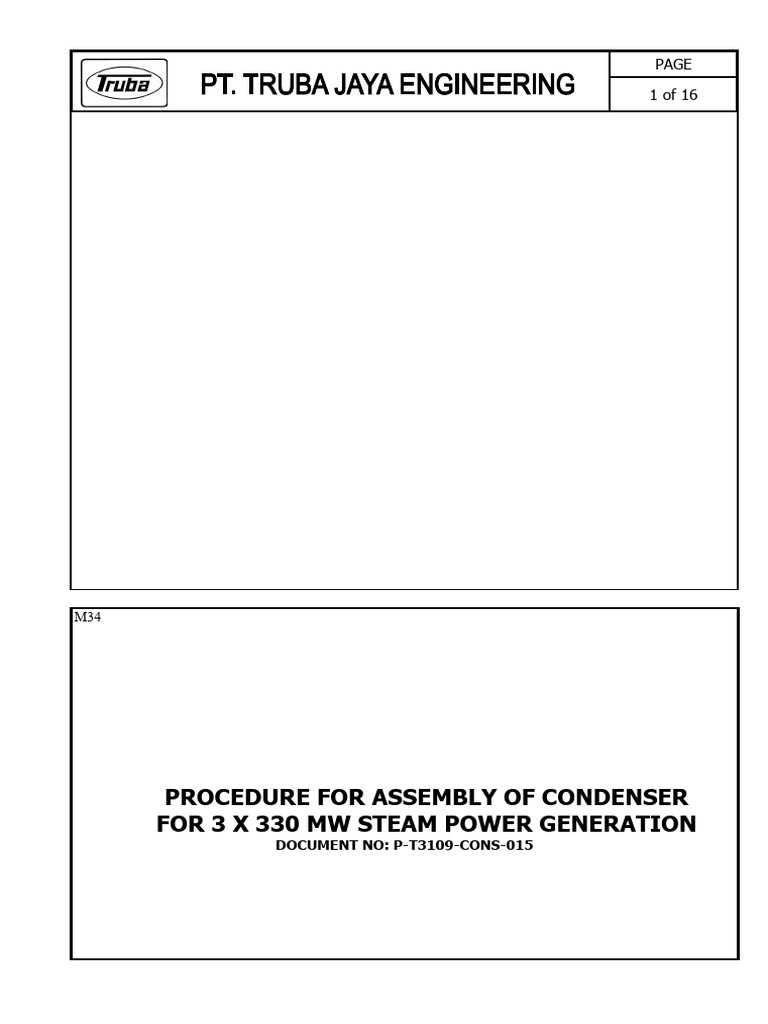 Condenser Assembly Procedure for 3x330 MW | PDF | Technology & Engineering