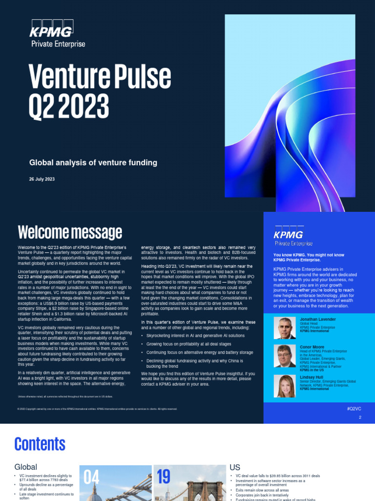 Venture Pulse q2 2023 | PDF | Venture Capital | Corporate Finance