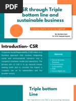 CSR Through Triple Bottom Line and Sustainable Business: Creating A Better Tomorrow, Together!