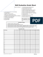 Skill Evaluation Grade Sheet: Evaluated Skills