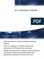 Risk Analysis Vs Security Controls
