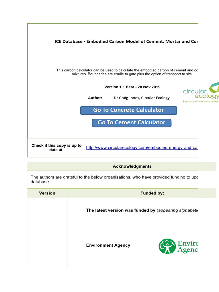 ICE Cement, Mortar and Concrete Model - V1.1 Beta - 28 Nov 2019 | PDF ...