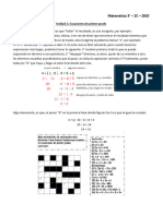 Unidad 1: Ecuaciones de Primer Grado: Matemática 3° - 2C - 2020