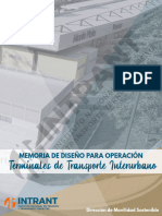 Memoria de Diseño para La Operación de Terminales de Transporte Interurbano Anexos