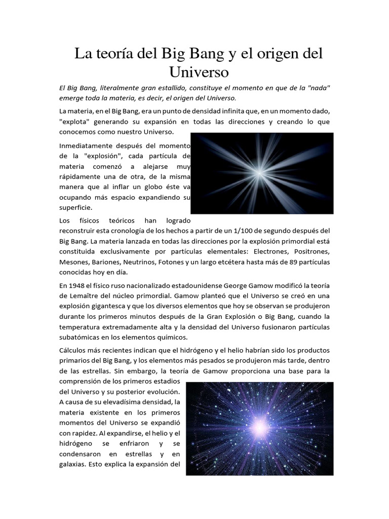 La-teoria-del-Big-Bang-y El Origen de La Vida | PDF | Big Bang | Universo
