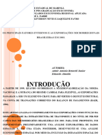 Apresentação - Os Principais Fatores Internos e As Exportações Microrregionais Brasileiras