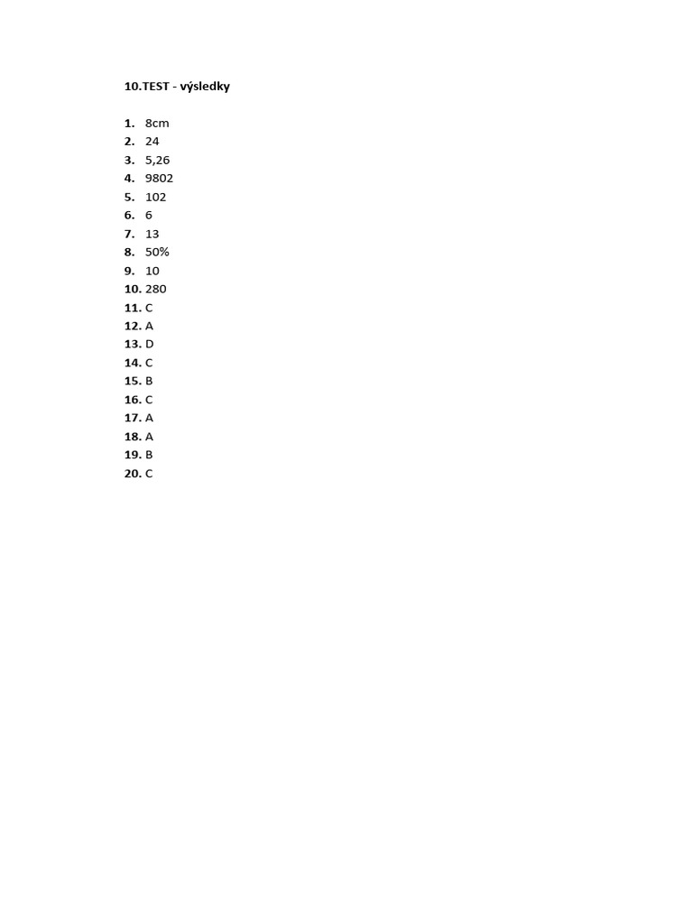 10.TEST Vysledky | PDF