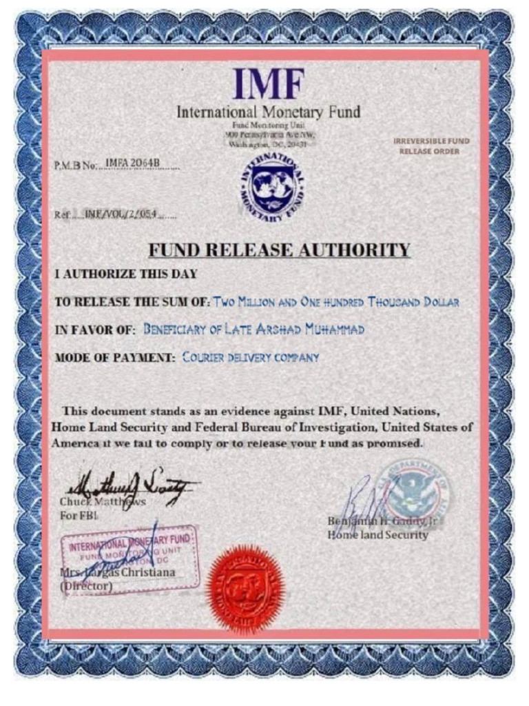 Payment Report for IMF Certificate | PDF