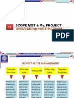 Scope MGT & Ms. Project: Lingkup Manajemen & Ms. Proyek