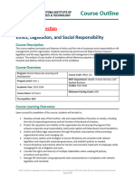 (Course Outline) HRLD 110 Ethics Legislation and Social Responsibility