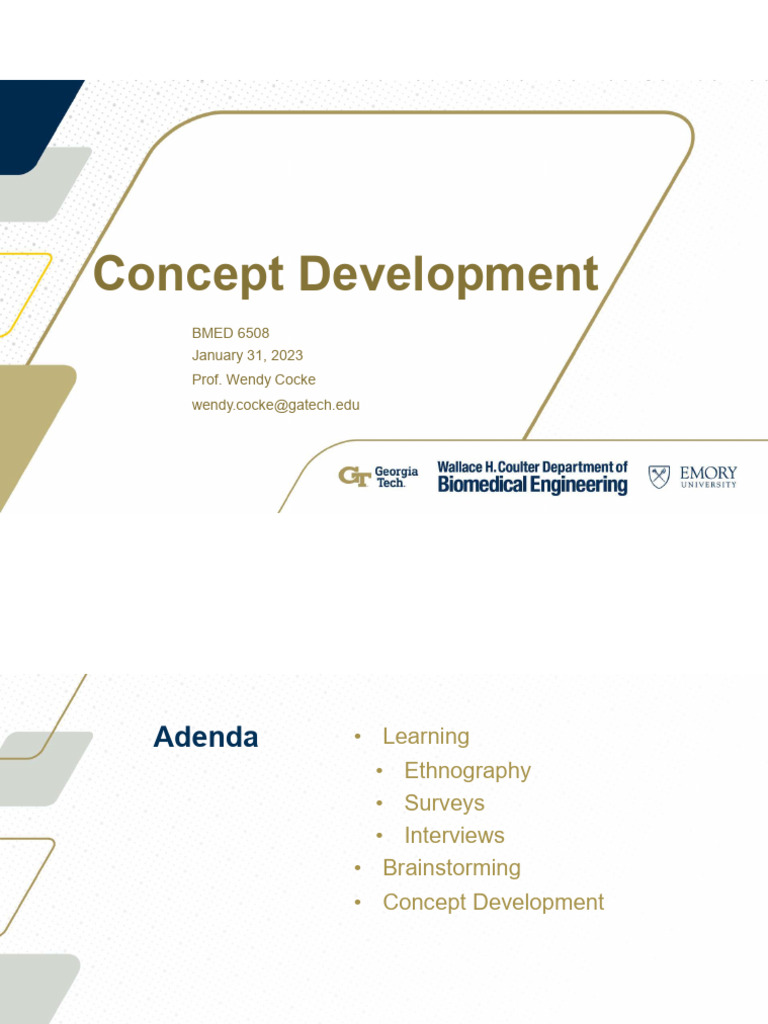 Concept Development - BMED 6508 | PDF | Brainstorming | Ethnography