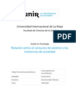 Universidad Internacional de La Rioja: Relación Entre El Consumo de Alcohol y Los Trastornos de Ansiedad