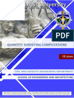Ce 3241C - Quantity Surveying Computations