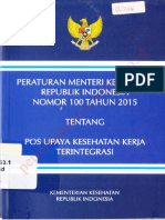 Peraturan Menteri Kesehatan Republik Indonesia Nomor 100 Tahun 2015 Tentang Pos Upaya Kesehatan Kerja Terintegrasi 13 2016