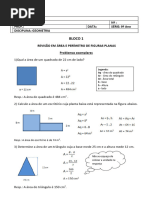 Exercícios de Área e Perímetro - 6º Ano | PDF