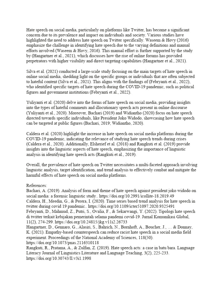 Addressing Hate Speech on Twitter | PDF | Social Media | Popular ...