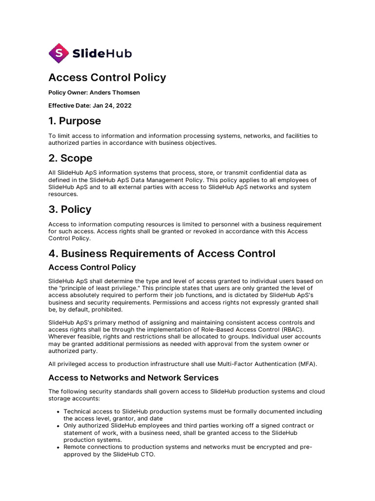 Rmf Access Control Policy Pdf